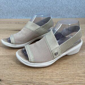 Bzees Womens Molly Slingback Sandal Size 7.5 Tan Champagne Stretch Comfort